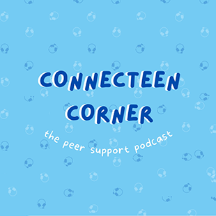 img text: ConnecTeen Corner: the peer support podcast